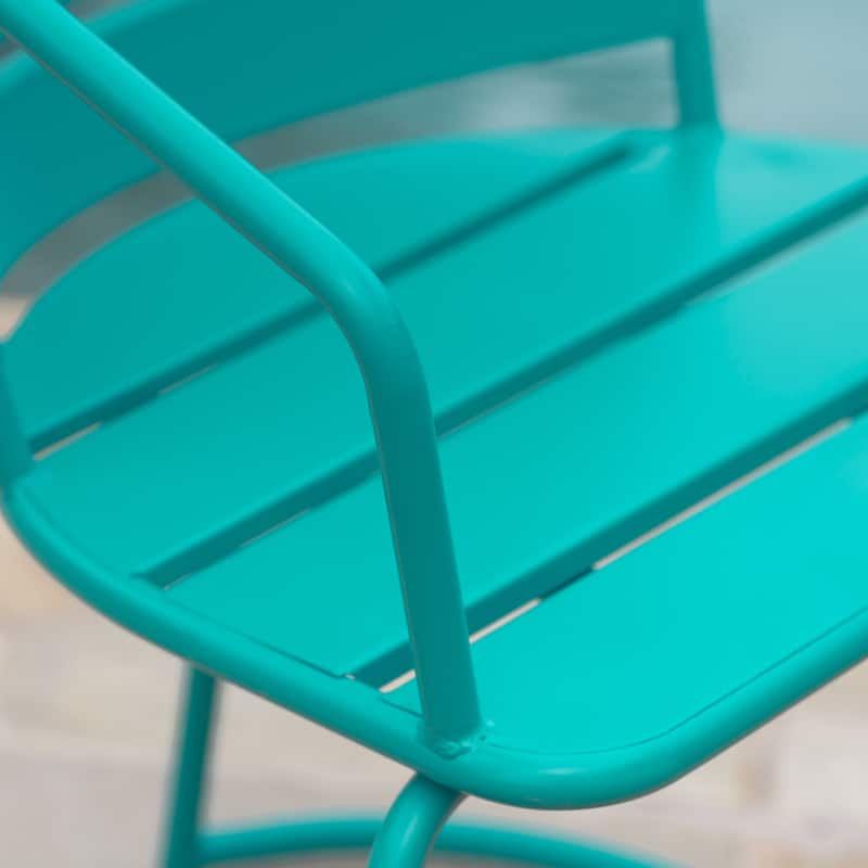 Roomfitters 3-Piece Bistro Set, Outdoor Metal Patio Table and Chairs for Balcony, Garden or Porch