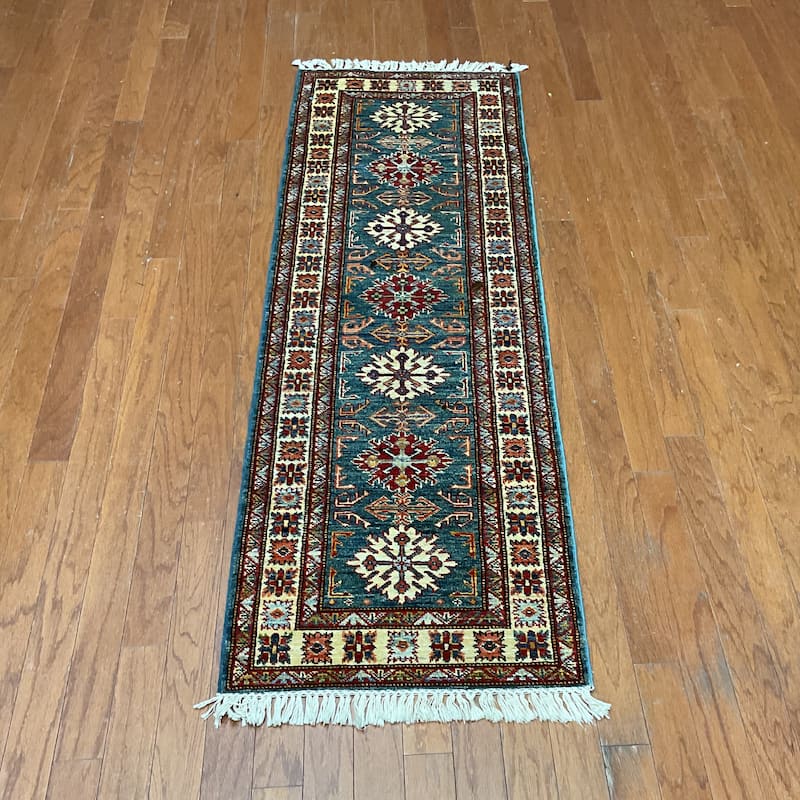 HERAT ORIENTAL Handmade Super Kazak Wool Runner - 2'2" x 5'9"