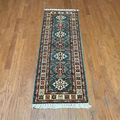 HERAT ORIENTAL Handmade Super Kazak Wool Runner - 2'2" x 5'9"