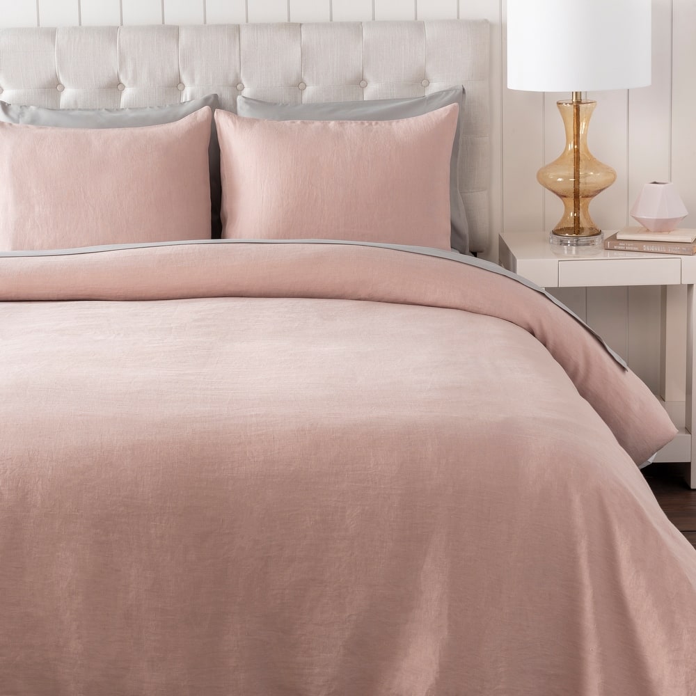 Livabliss Suzzy Solid Linen Duvet Cover Set