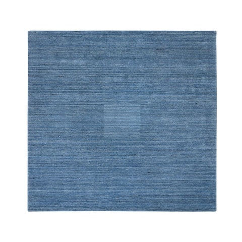 Hand Knotted Blue Modern and Contemporary with Wool Oriental Rug (6' x 6') - 6' x 6'
