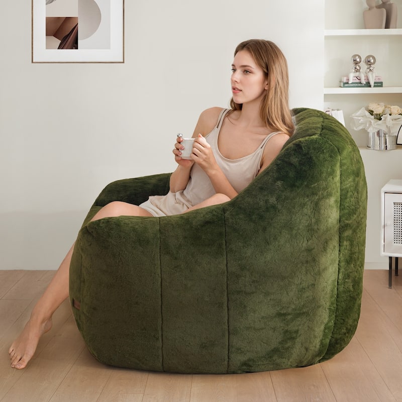 Ultra-Soft Faux Fur 38.6" Bean Bag Chair Floor Sofa