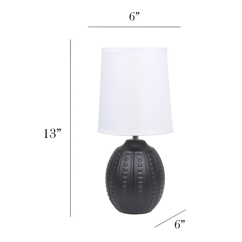 Mini Oval Table Lamp with Tapered Shade - 12.5" - Black