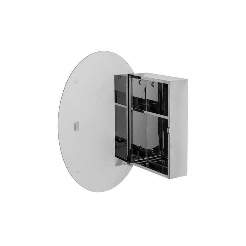 Croydex Surface Mount Tay Oval Stainless Steel Mirror Medicine Cabinet - 18"x26"