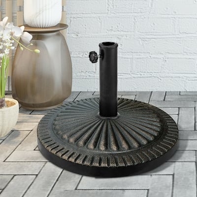 31.5 lbs Patio Market Umbrella Base Heavy Duty Cast Iron Resin Stand
