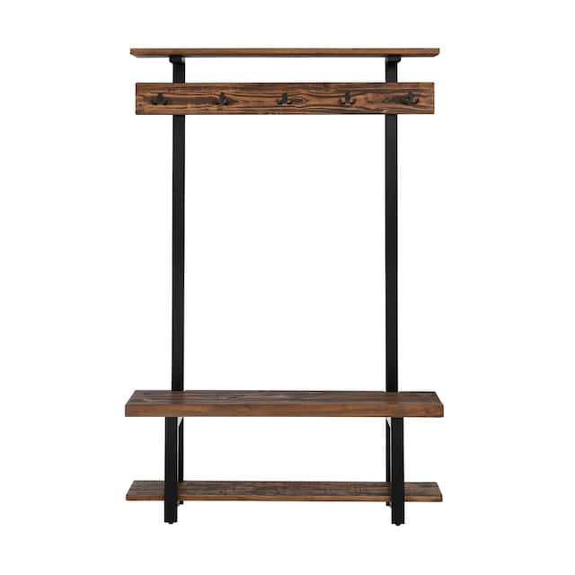 Carbon Loft Lawrence Entryway Hall Tree with Bench and Coat Hooks