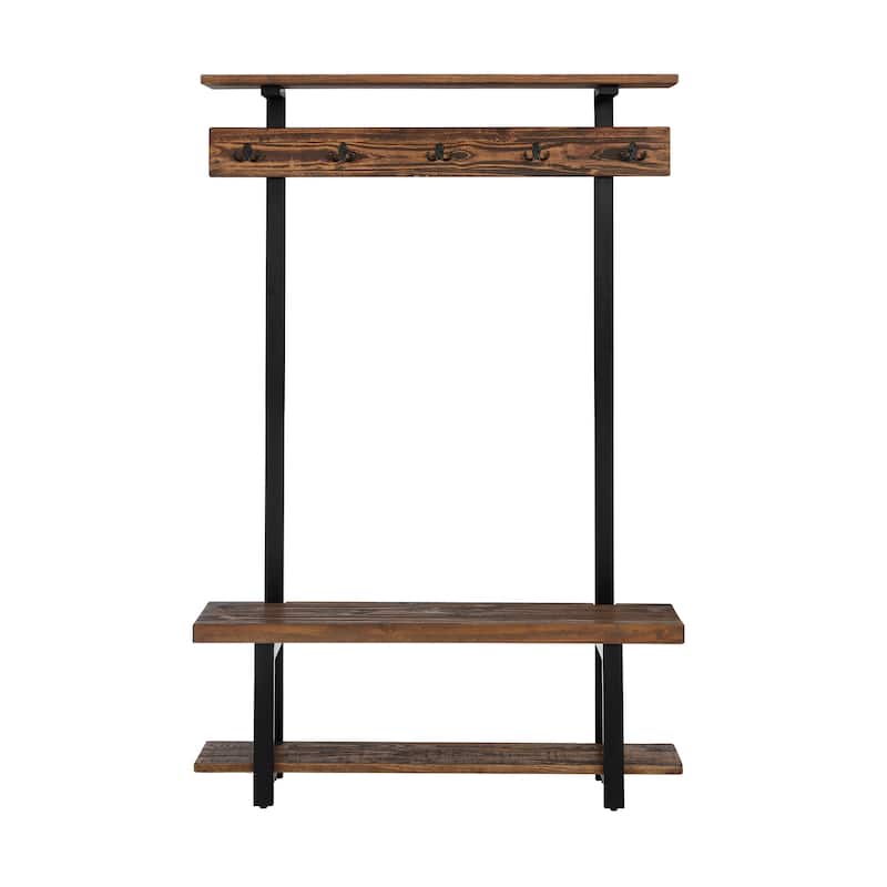 Carbon Loft Lawrence Entryway Hall Tree with Bench and Coat Hooks