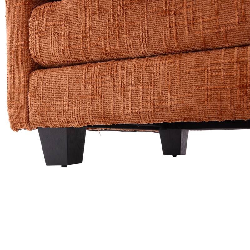 Modern Chenille Chaise Couch L-shaped Sectional Sofa with Storage Ottoman, Phone Holder, USB/Type-C Ports and Side Pockets