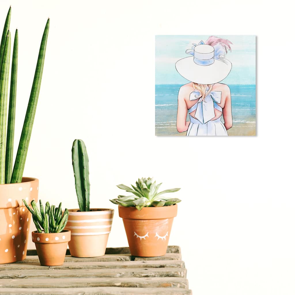 Wynwood Studio Canvas Fashion and Glam Lady of the Sea Blue and Turquoise Nautical & Coastal Wall Art Canvas Print