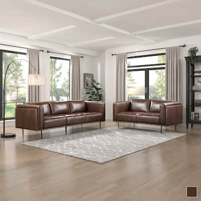 Nottawa 2-Piece Leather Living Room Sofa Set