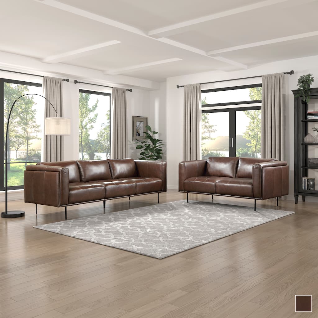 Nottawa 2-Piece Leather Living Room Sofa Set