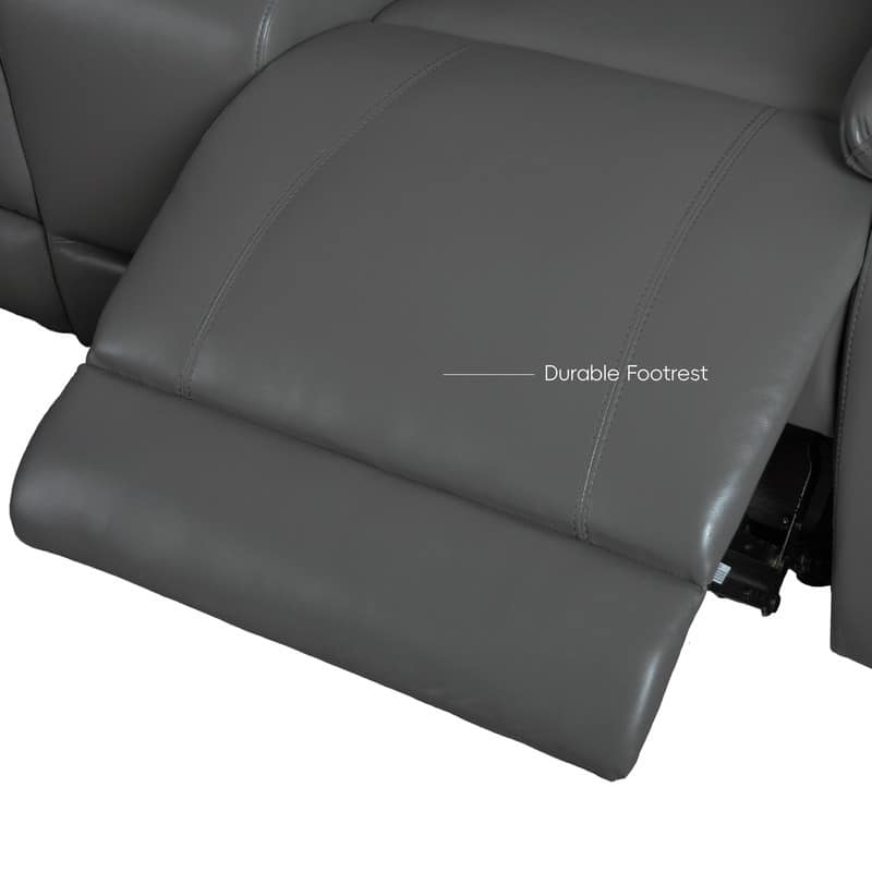 6PCS, 2 Manual Recliners, Faux Leather Reclining Sectional with Center Console