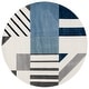 preview thumbnail 80 of 84, SAFAVIEH Hollywood Tatianna Mid-Century Modern Abstract Rug 6'7" Round - Ivory/Blue - Round