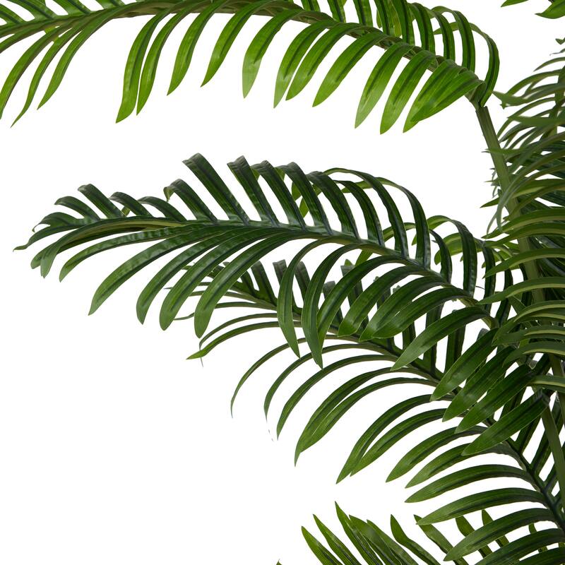 Faux Foliage Fern Artificial Tree with Realistic Leaves and White Fiberglass Pot - Green - Roche River Decor