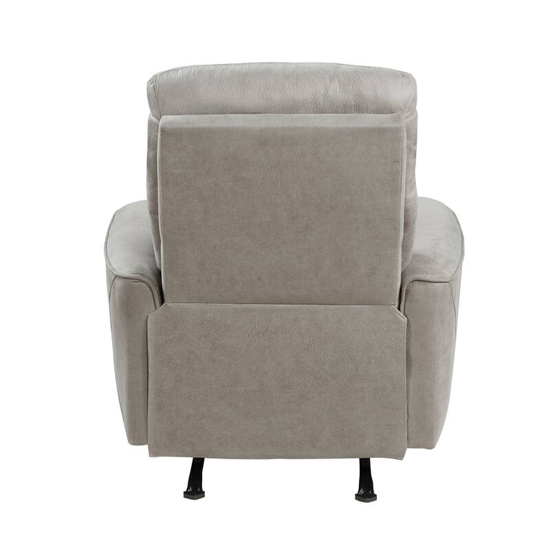 Modern Transitional Style Rocker Reclining Chair 1pc Gray Polished Microfiber Living Room Furniture Gentle Rocking Motion