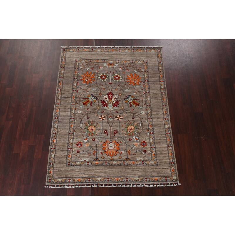 Vegetable Dye Oriental Ziegler Area Rug Wool Hand-knotted Foyer Carpet - 5'0" x 6'8"
