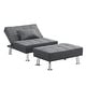 preview thumbnail 13 of 16, Modern Fabric Single Sofa Bed with Ottoman, Convertible Folding Futon Sofa Chair, Lounge Chair Set with Metal Legs