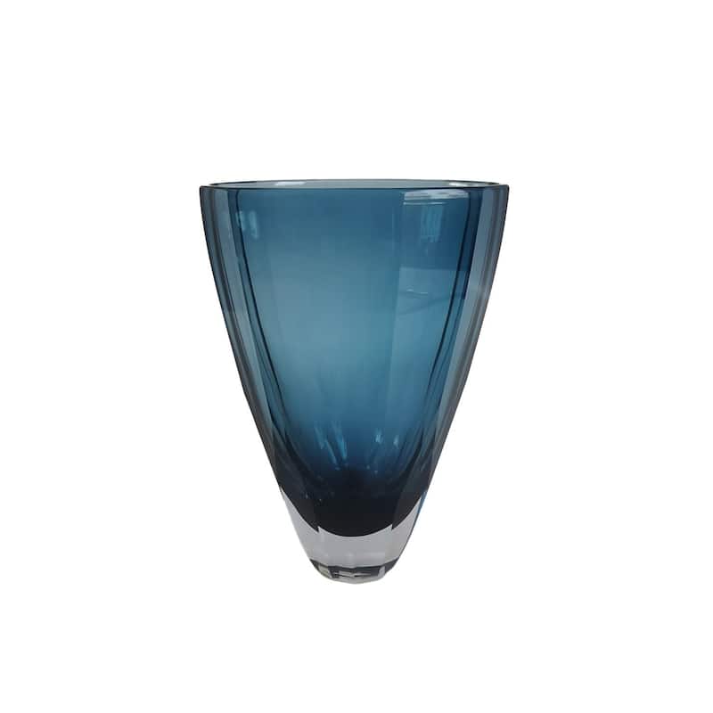 ARIA HOME Fancy Royal Blue Cut Glass Vase