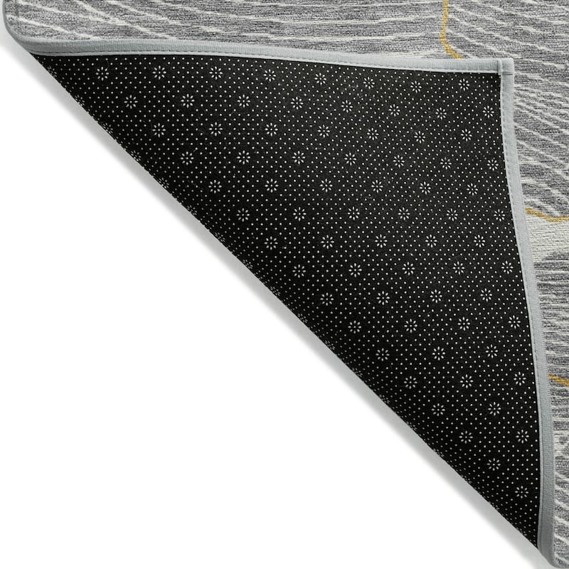 Machine Washable Indoor/ Outdoor Abstract Crackle Chantille Rug