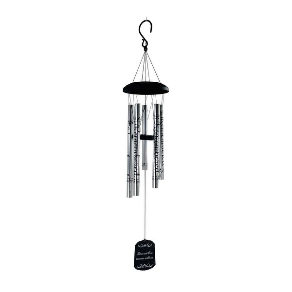 Remembered Sentiment Wind Chime Black and Silver