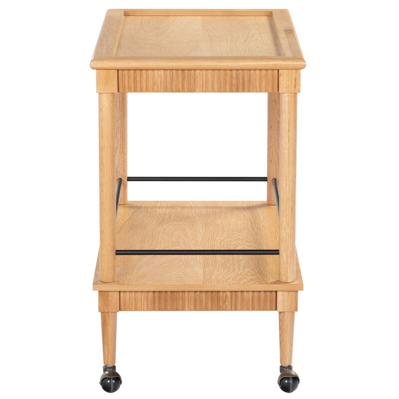 SAFAVIEH Couture Donna Brielle 2-Shelf Wood Bar cart - 38"W x 20"D x 32"H