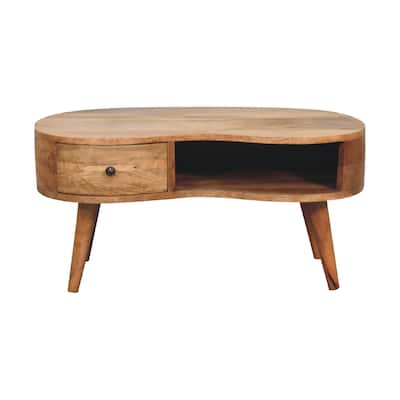 Artisan Furniture Oak-ish Soldi Wood Wave Coffee Table