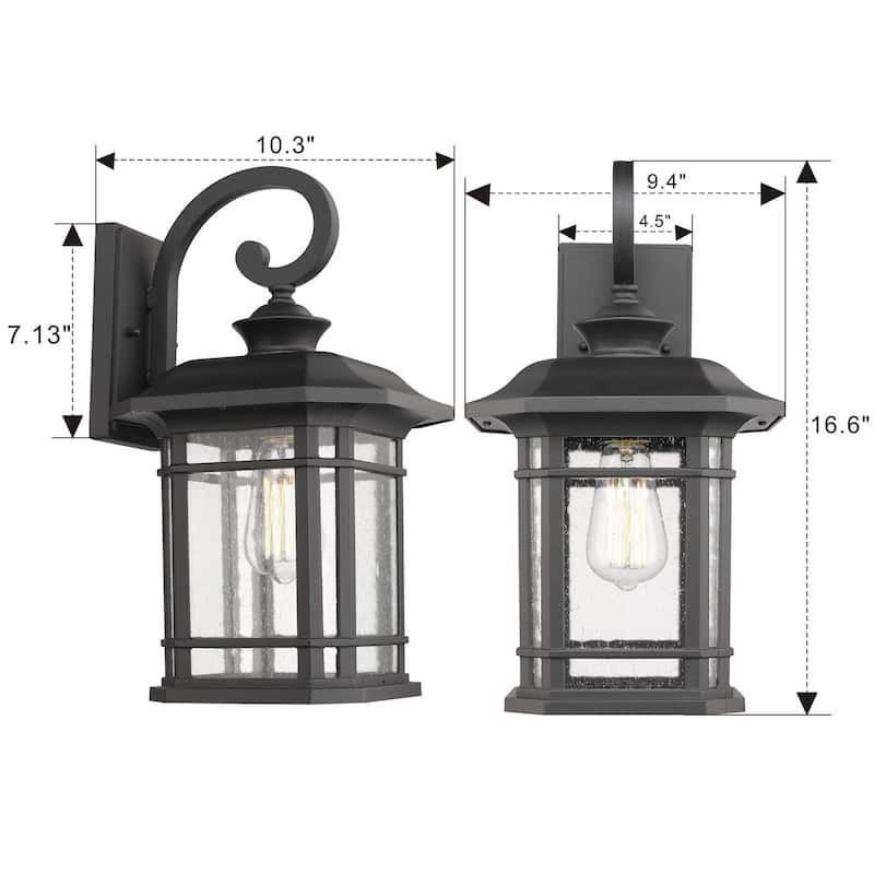 1-Light Exterior Wall Sconce, 17" Height