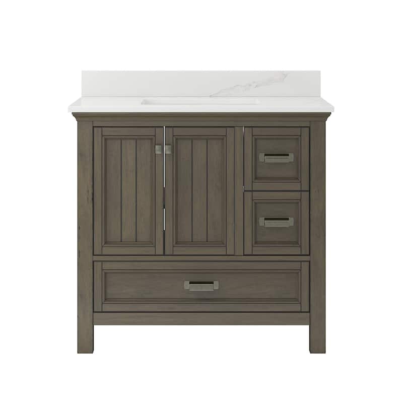 CRAFT + MAIN BAVT3722D-QCB Brantley 36" Free Standing Single Basin - Distressed Grey