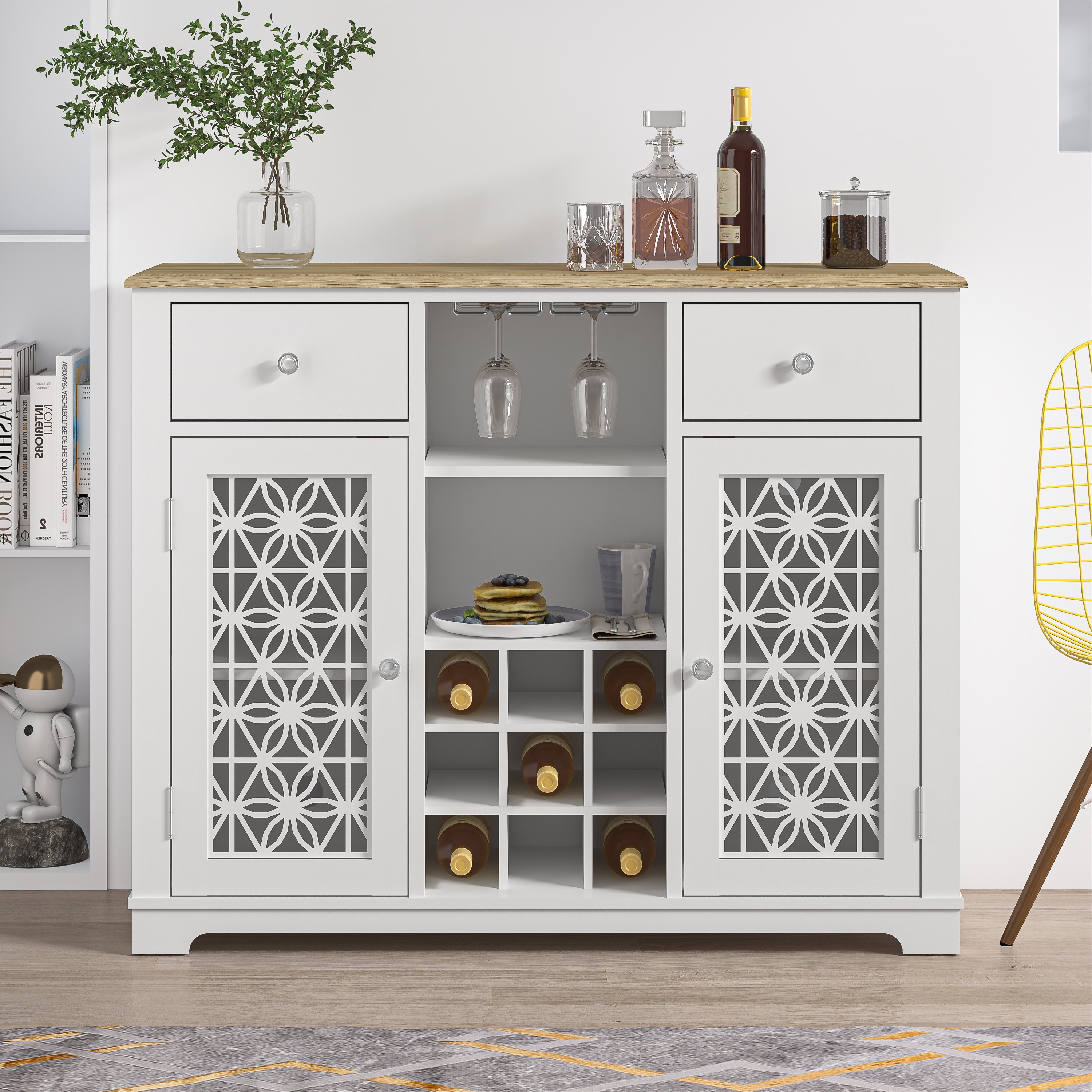 Wine glass rack for cupboard outlet