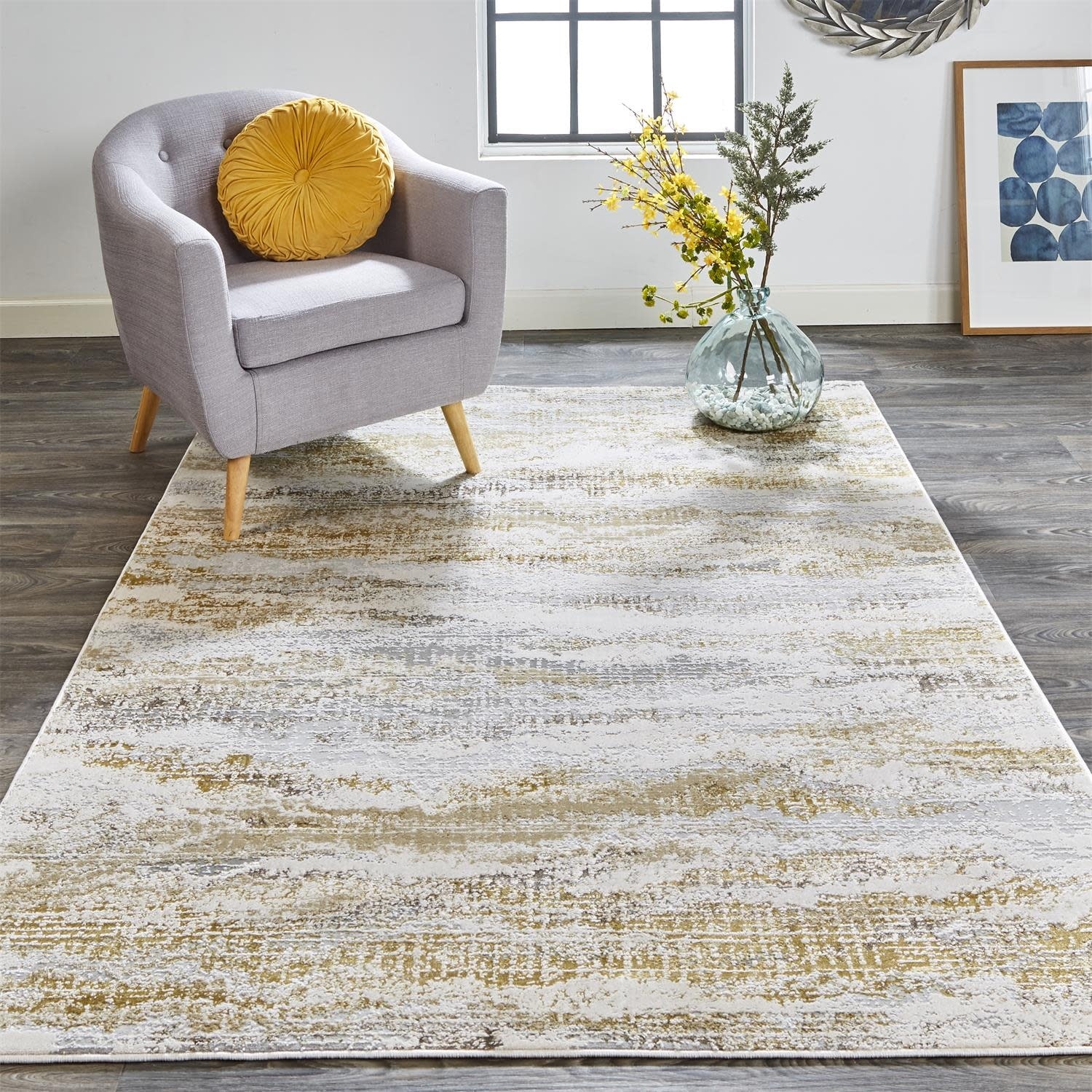 Grand Bazaar Tripoli Machine Made Abstract Modern Area Rug