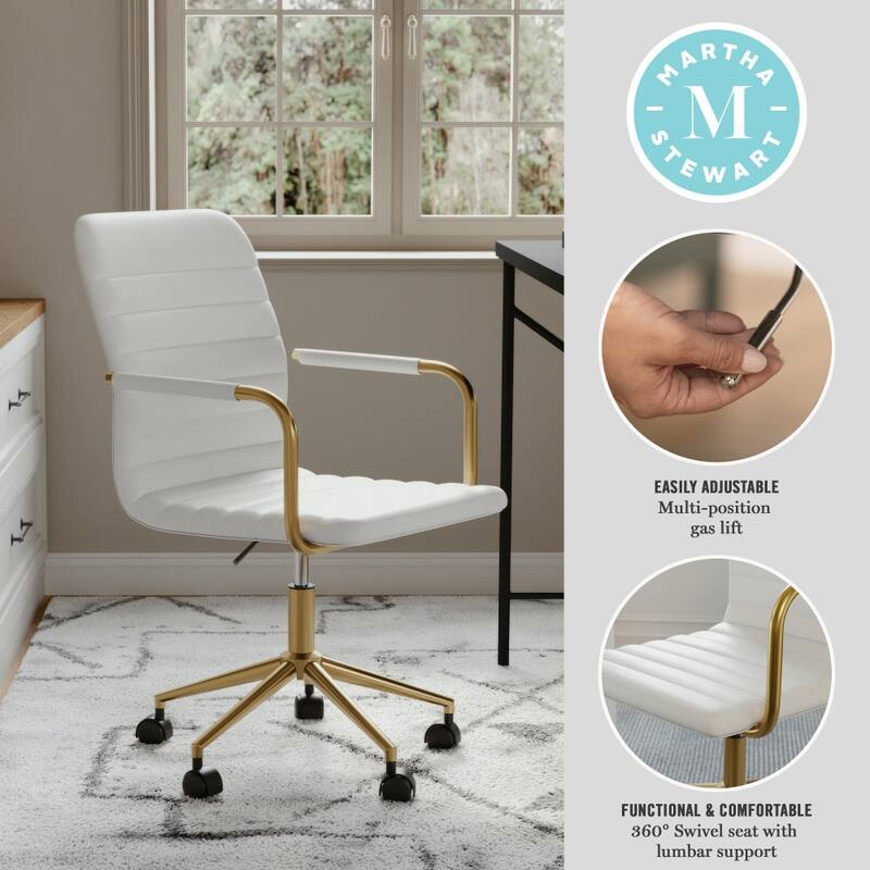 Martha Stewart Upholstered Swivel Office Chair