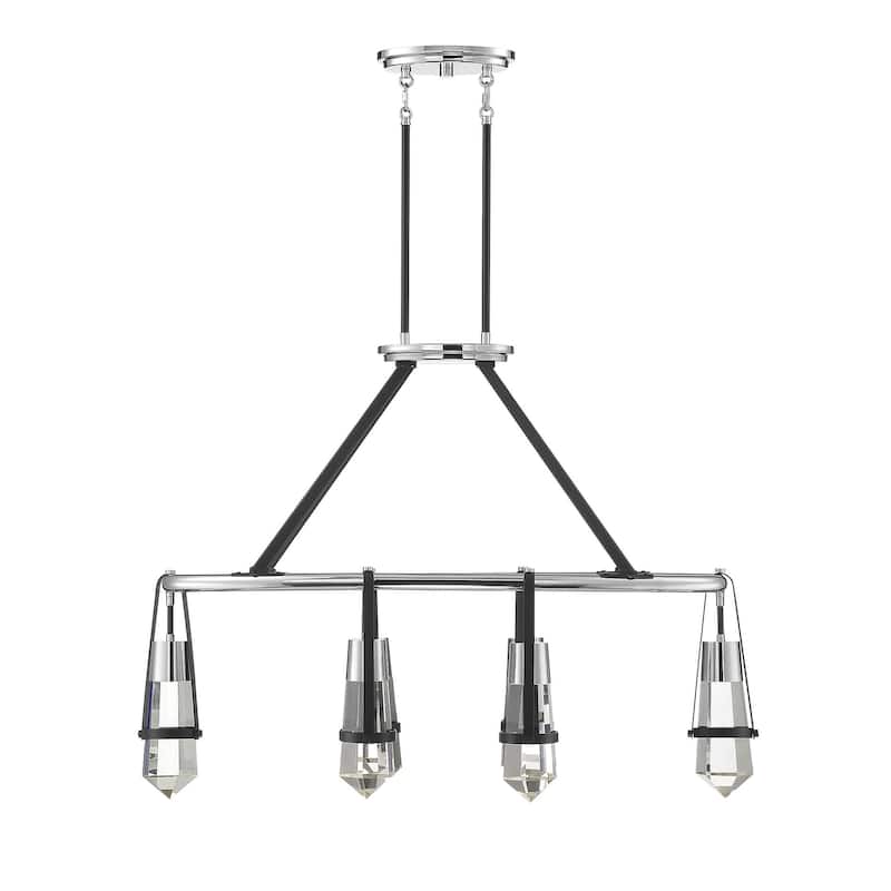 Savoy House Denali 6 Light 14" Wide LED Crystal Linear Chandelier