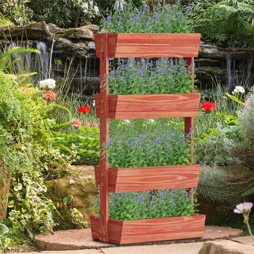 Wood Raised Bed Vegetable Flower Garden Planter Box