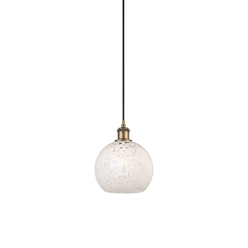 Innovations Lighting 516-1P-10-8 White Mouchette Pendant White - Brushed Brass