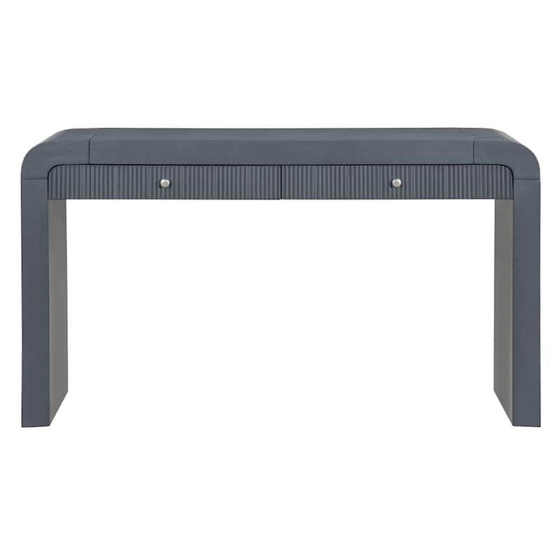 Entryway Table Console Table with Fluted 2-Drawer Rustic Sofa Table