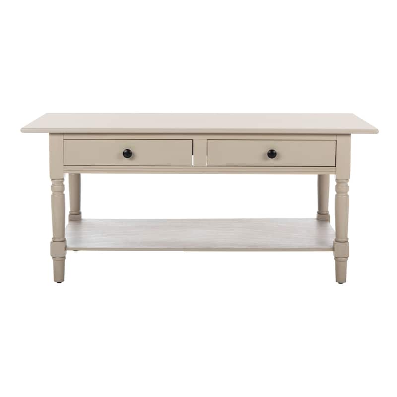 SAFAVIEH Bama Grey 2-Drawer Coffee Table - 41.7" W x 21.7" D x 18.5" H - 42Wx22Dx19H - Vintage Grey
