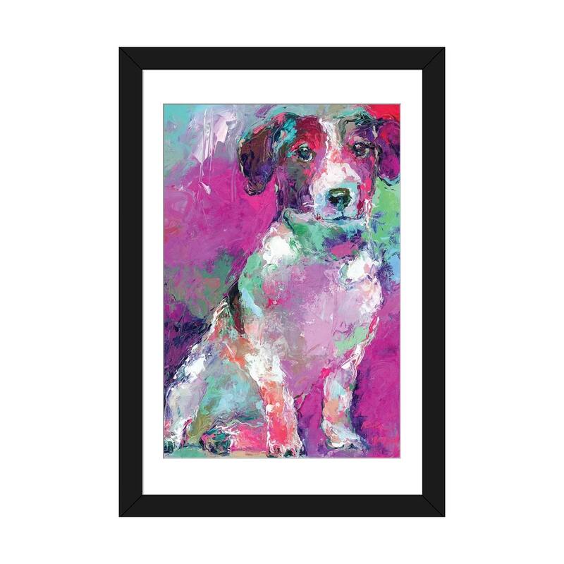 iCanvas "Russell Terrier" by Richard Wallich - Black - 32x24x1