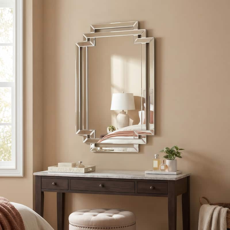 Crosspath Beveled Framed Rectangular Wall Mirror - 30" x 44" x 0.9"