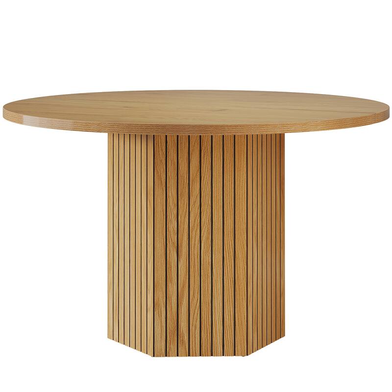 Oak Wood Round Dining Table, Kitchen Living Room Bistro Accent Table