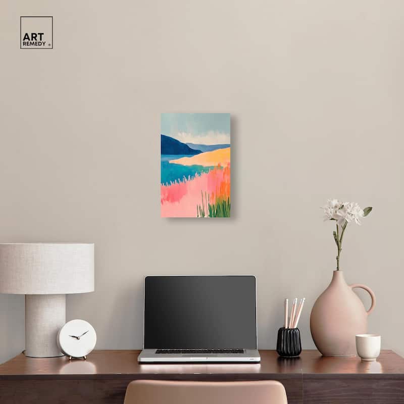 Meadow Meets the Sea Canvas by Art Remedy, Gallery Wrapped