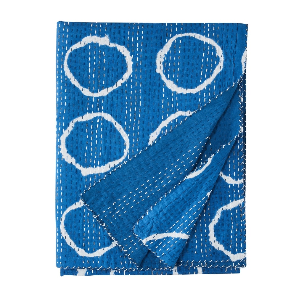 Melange Hand Stitched Kantha Block Print Coverlets and Shams