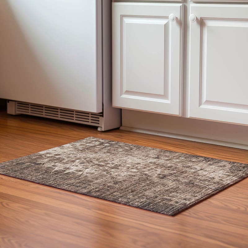 Premium Washable Super Soft Modern Impressions Mayfield Rug - Chocolate - 1' 8" x 2' 6" - Rectangle