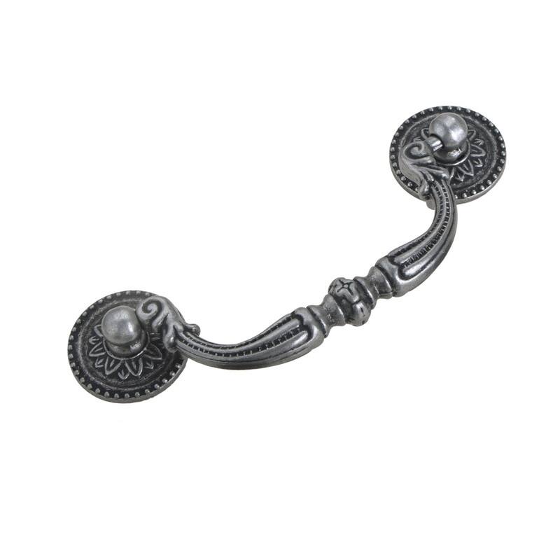 Utopia Alley Tipton Pull Handle - Decorative Cabinet Antique Iron Drop Pull Handles, 3.78" Center to Center