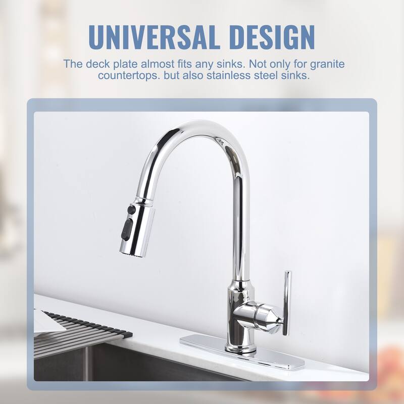 WOWOW 304 Stainless Steel Faucet Plate for 1 to 3 Hole Sinks