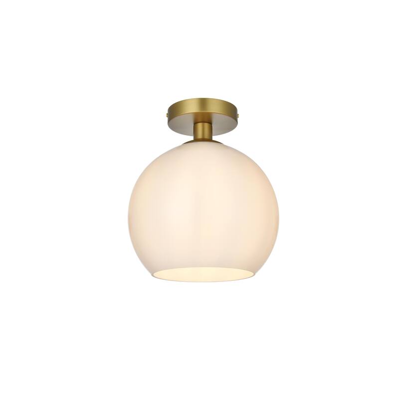 1 Light Flush Mount with 10 inch Frosted White Glass
