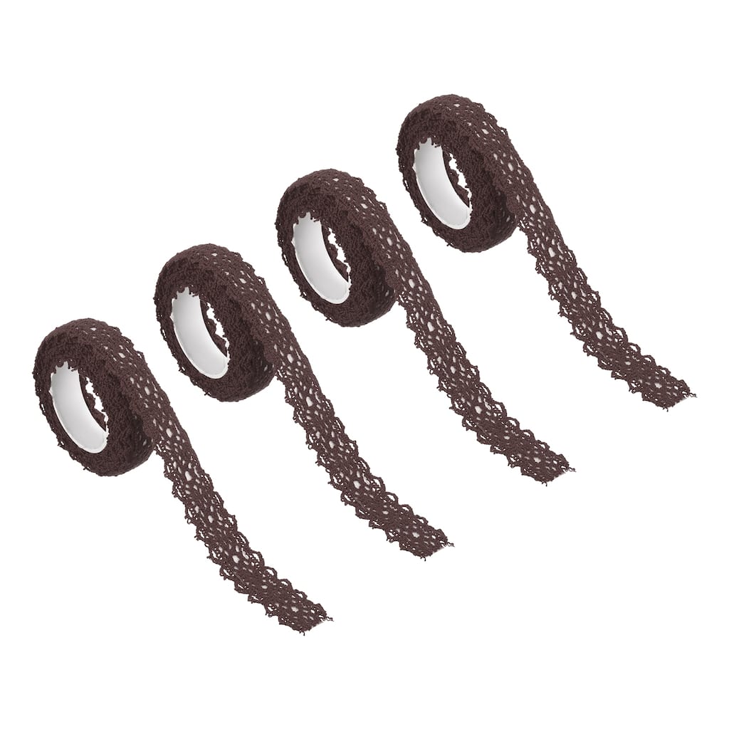 4pcs 0.7" Wide 2 Yards Self-Adhesive Lace Tape Ribbon for Craft