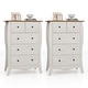 preview thumbnail 1 of 18, Gymax 2PCS 38'' Farmhouse Chest of Drawers w/ 5 Folding Fabric Drawers Grey