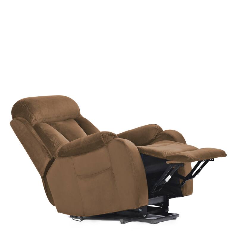 Blue Power Lift Recliner for Seniors with Remote, Anti-Skid Upholstery, Overstuffed Cushion, and Side Storage Pocket