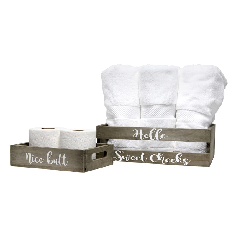 Elegant Designs Three Piece Decorative Wood Bathroom Set