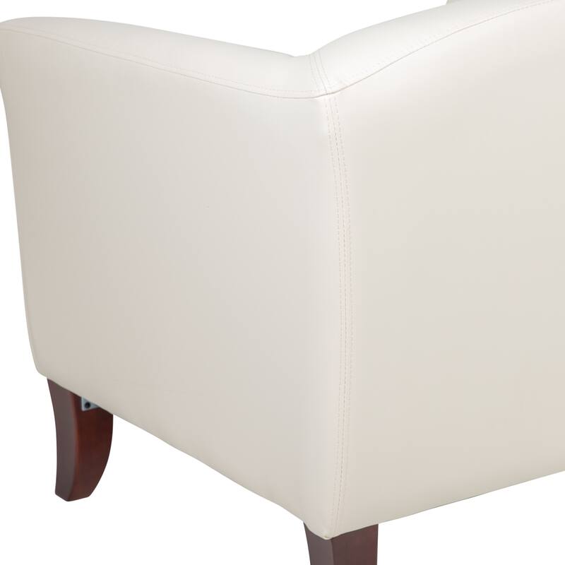 LeatherSoft Chair with Wood Feet - 33.5"W x 31"D x 29"H